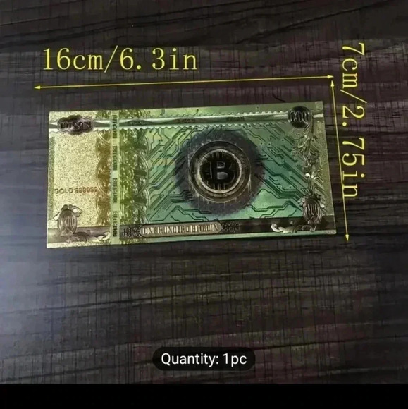 Bitcoin Commemorative Bill: A Limited Edition American Golden Foil Coin - Picture 4 of 9